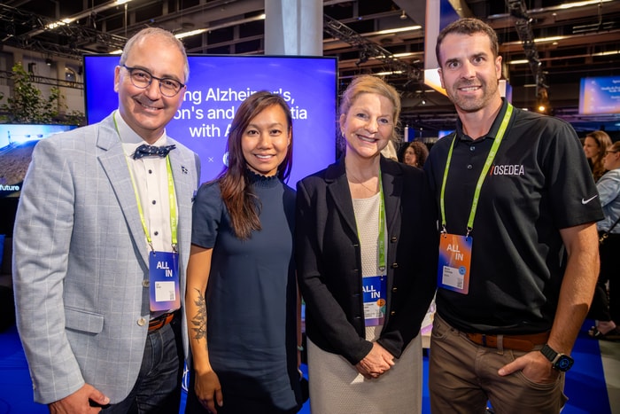 Luc Sirois (Innovateur en chef du Québec), Anne Nguyen (Conseil de l'innovation du Québec), Marie-Claude Francoeur (MRIF) et Martin Coulombe (Osedea)