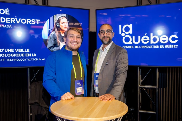 Ludovic Painchaud-Tremblay (ÉRAC Gaspésie) et Wissam Daibess (Laval Innov), deux conseillers en innovation présents pour animer les tournées « L'IA qui transforme le Québec »
